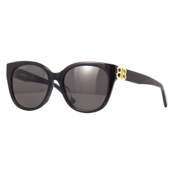 New BALENCIAGA Black Round BB0103SA 001 Sunglasses Women - Picture 1 of 4
